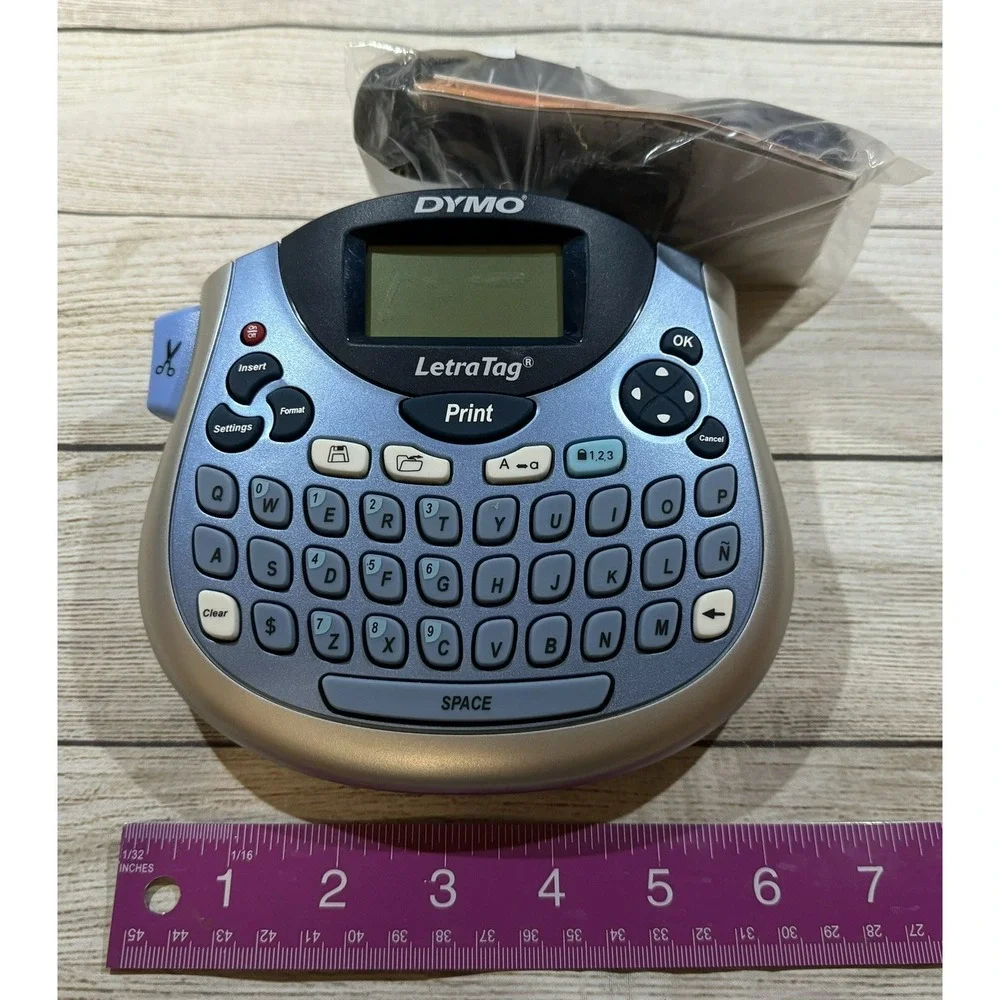 DYMO Letra Tag Label Maker LT-100T QWERTY Keyboard w/ Extra Cartridges TubH2